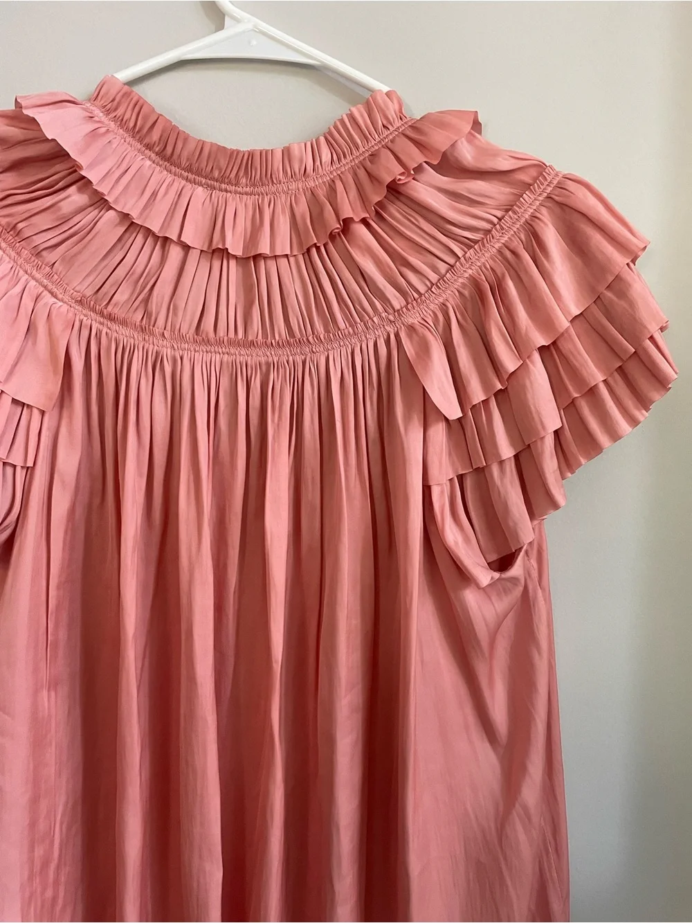 Ulla Johnson Liv Blouse Satin Rose Pink Size 4